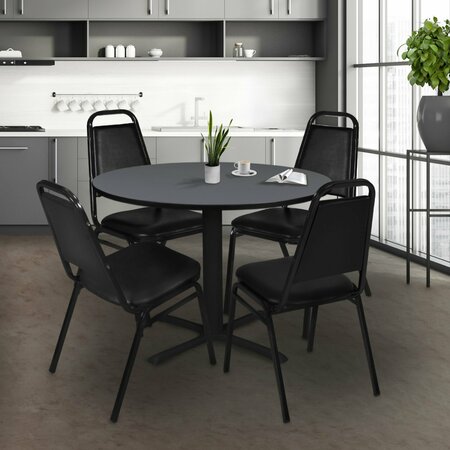 Cain Round Tables > Breakroom Tables > Cain Square & Round Tables, 48 W, 48 L, 29 H, Wood|Metal Top TB48RNDGY